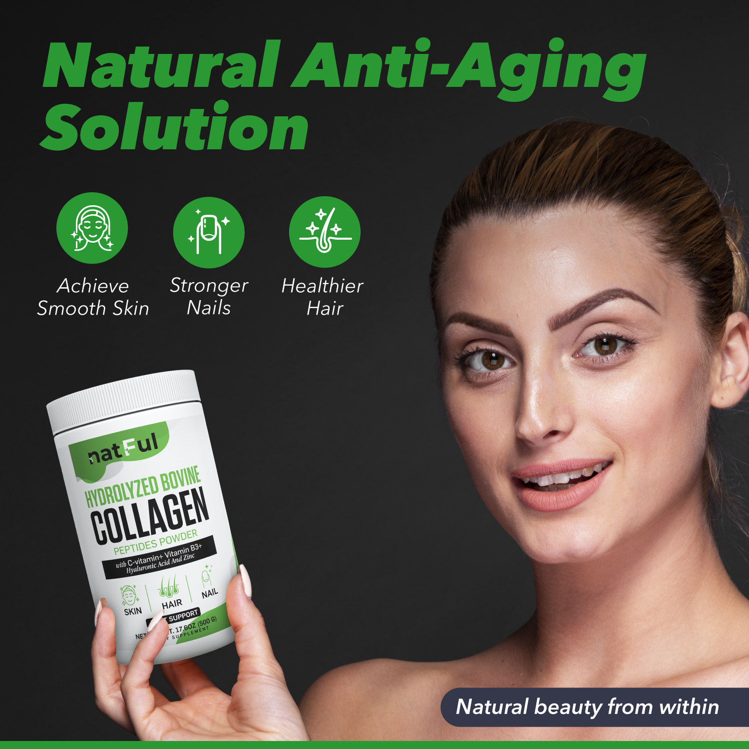 Collagen is a crucial protein that plays a fundamental role in the
structure and health of our skin