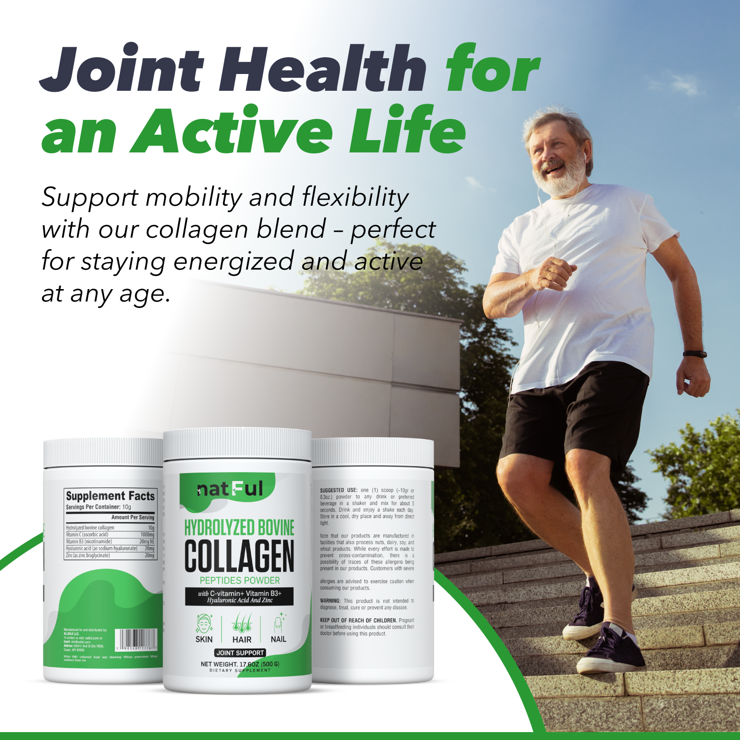 Natful Collagen Peptides Powder – Skin, Hair & Joint Support