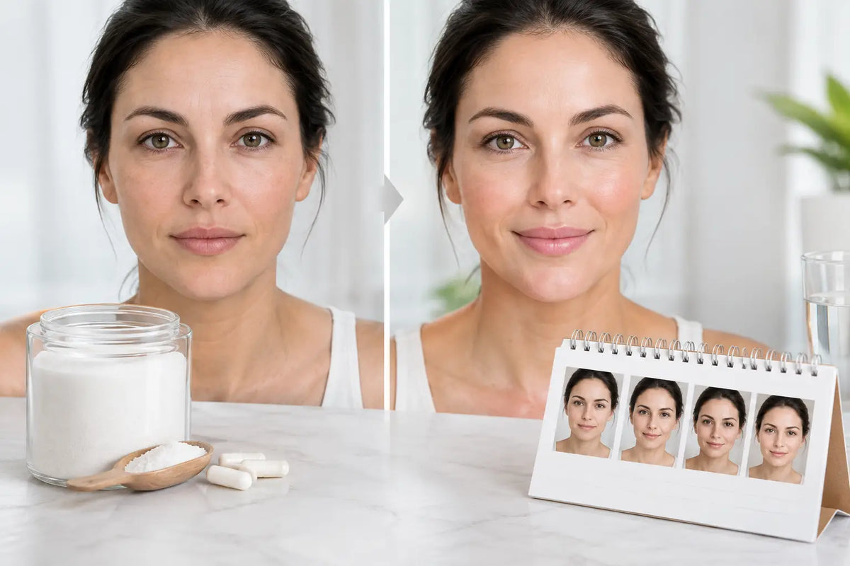Collagen Routine Before and After Example in 12 Weeks