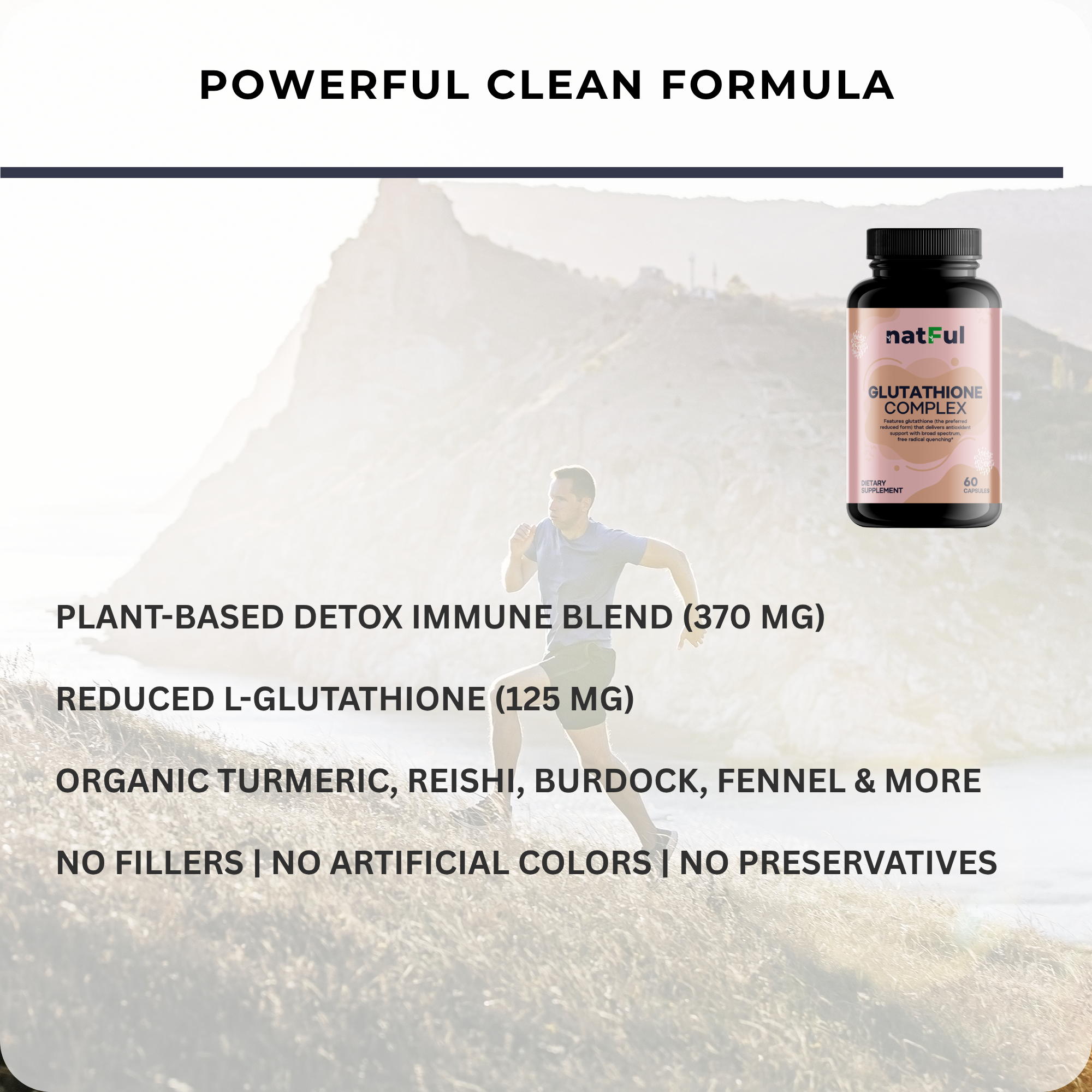 NATFUL Glutathione Complex – Advanced Detox & Immune Support | 5 oz (60 Vegan Capsules)