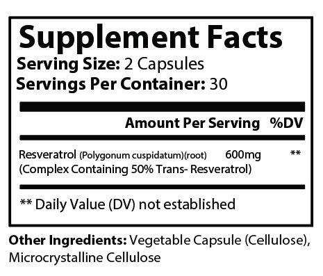 NATFUL Resveratrol – 600 mg High-Potency Antioxidant | 5 oz (60 Capsules)