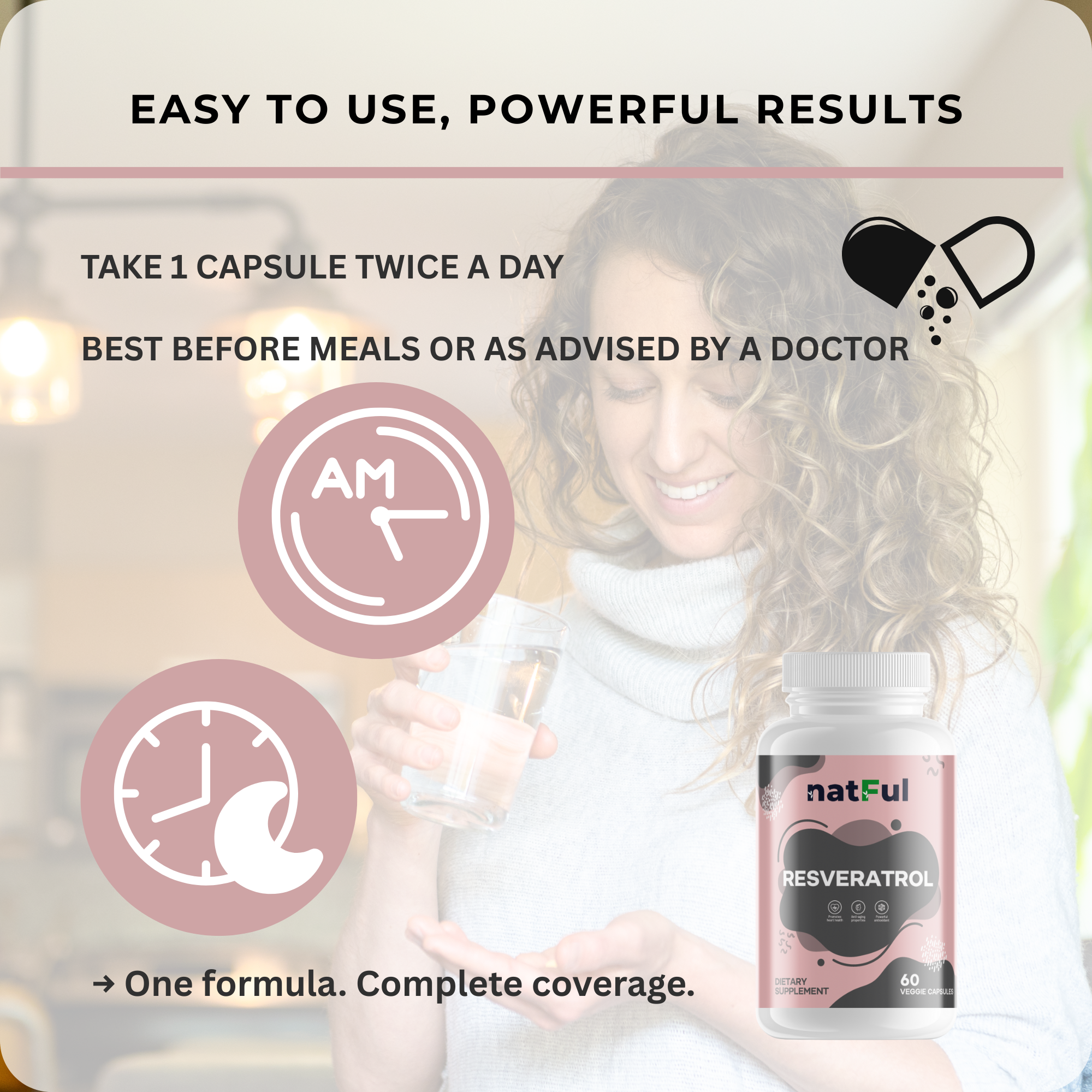 NATFUL Resveratrol – 600 mg High-Potency Antioxidant | 5 oz (60 Capsules)